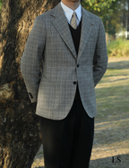 Blazer Two-Button Glen Plaid