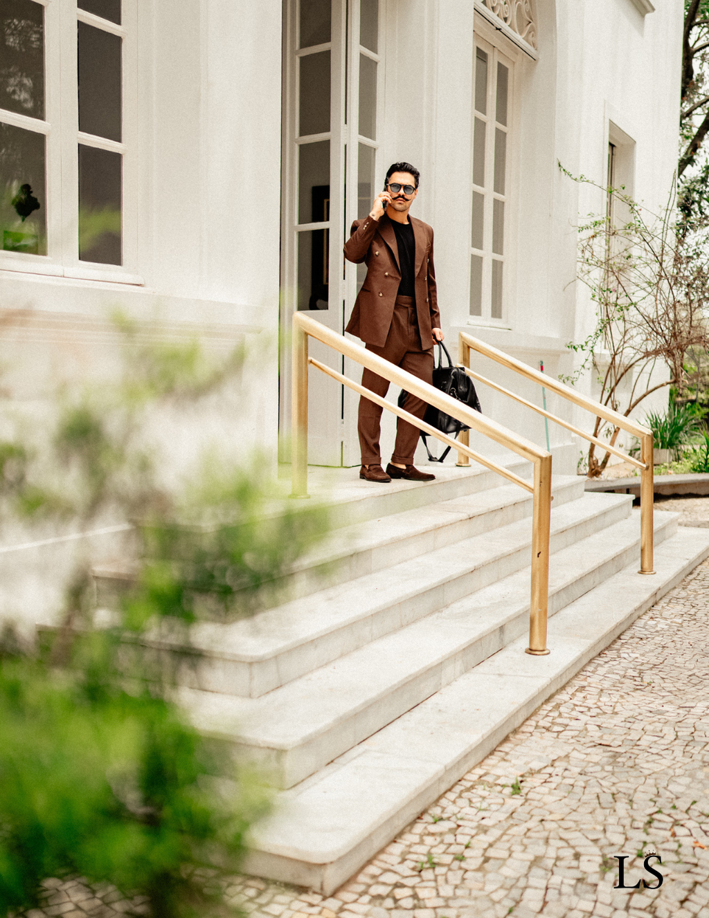 Double-Breasted Italian Suit Marsala