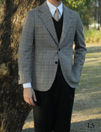 Blazer Two-Button Glen Plaid