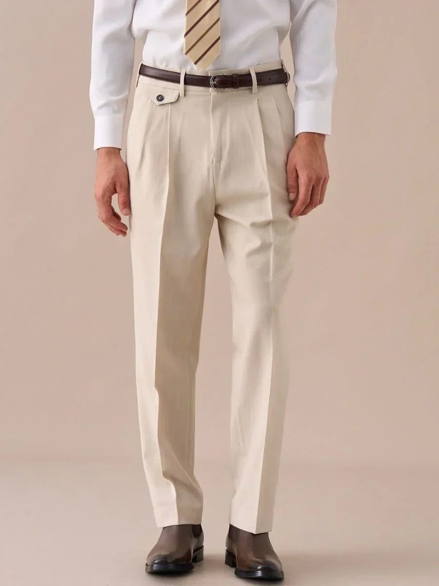 Livorno Double Pleated Belt Loop Pants