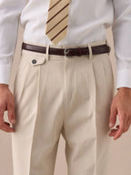Livorno Double Pleated Belt Loop Pants