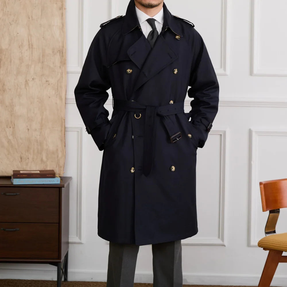 Regents Cotton Blend Double Breasted Trench Coat
