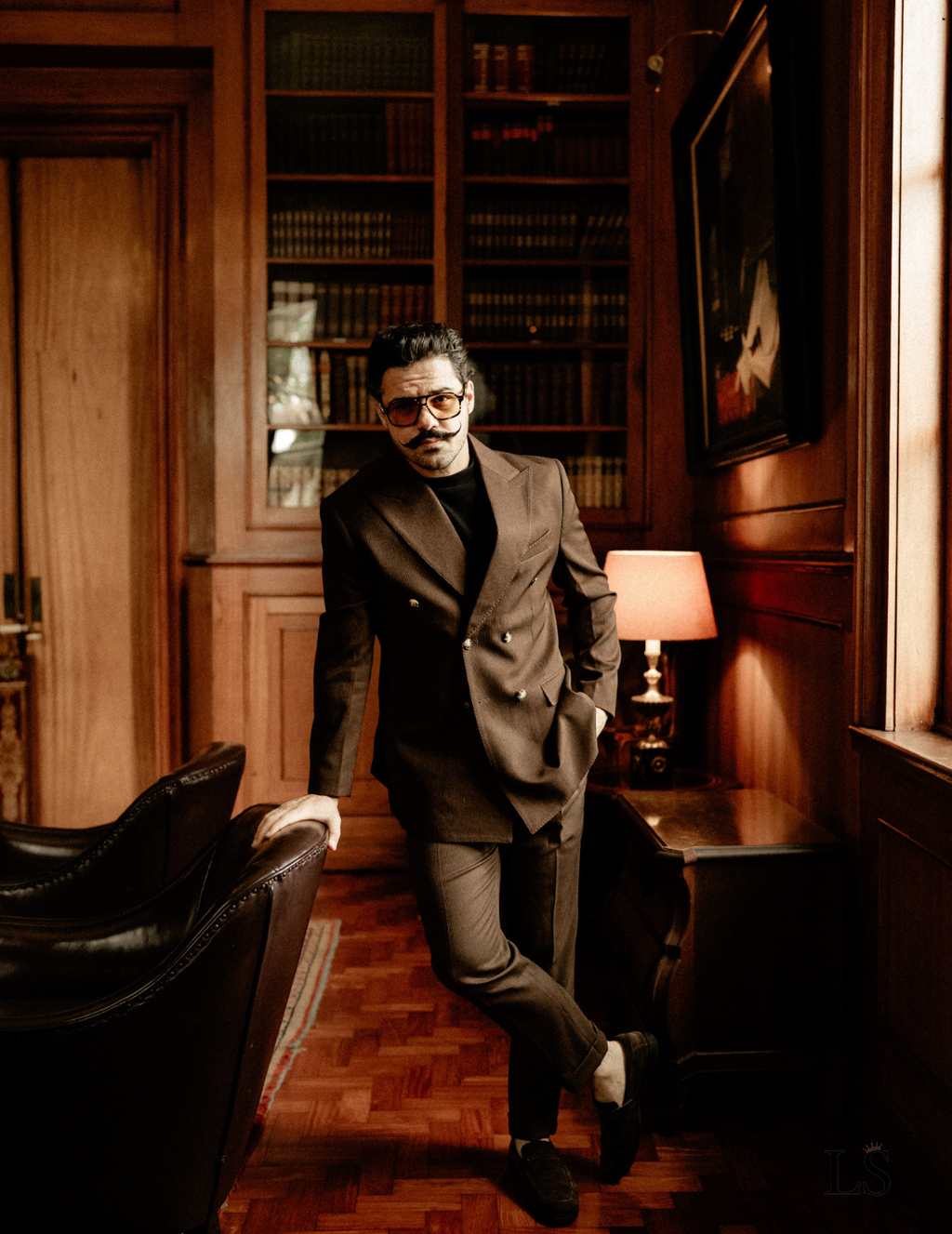 Double-Breasted Italian Suit Marsala