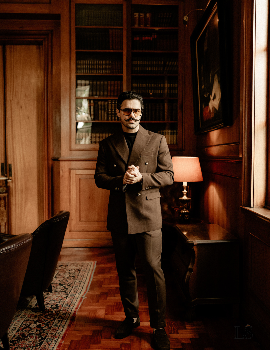 Double-Breasted Italian Suit Marsala