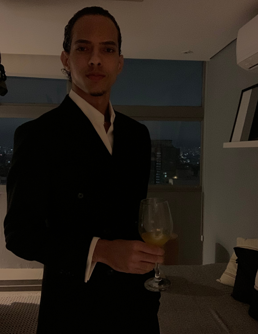 Double Breasted Genoa Black Suit