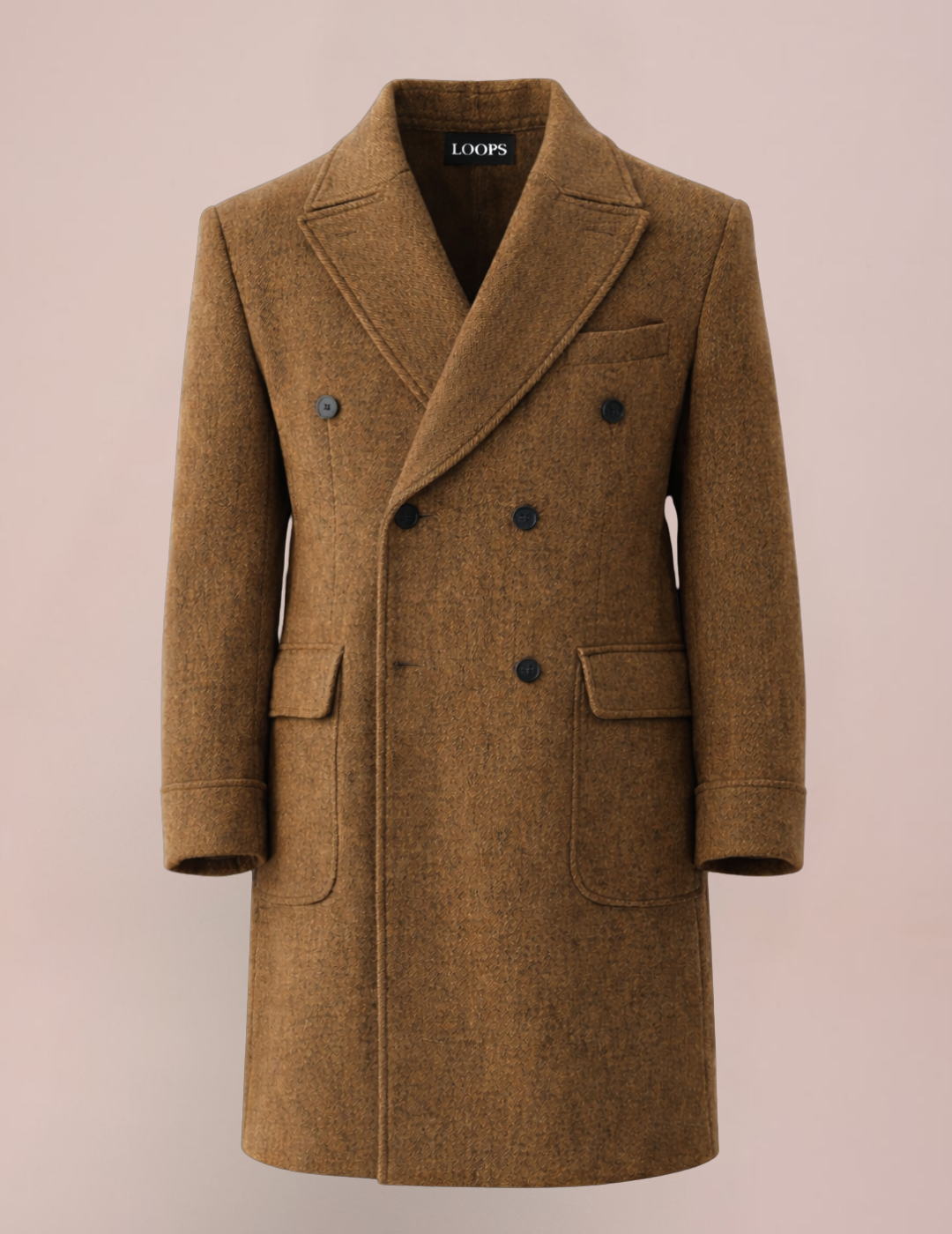Wool Double-Breasted President Overcoat