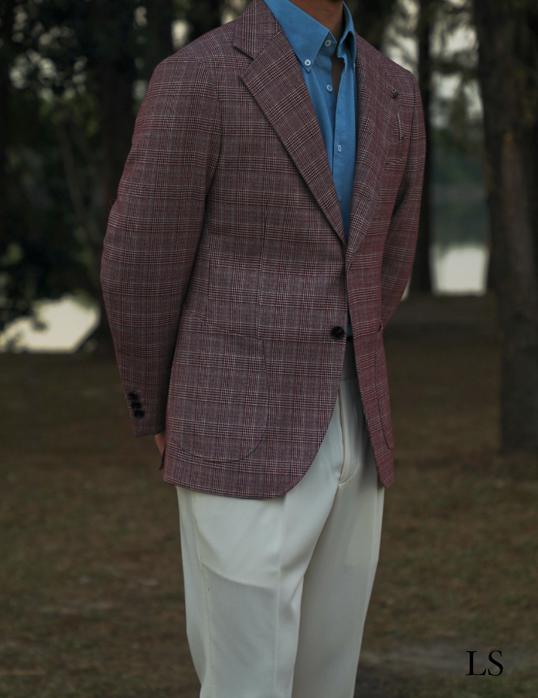 Blazer Two-Button Glen Plaid