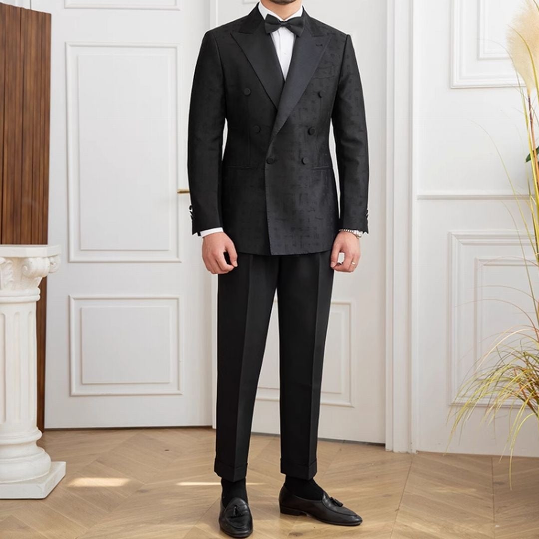 Grosseto Black Double-Breasted Tuxedo