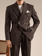 Double-Breasted Italian Suit Marsala