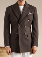 Double-Breasted Italian Suit Marsala