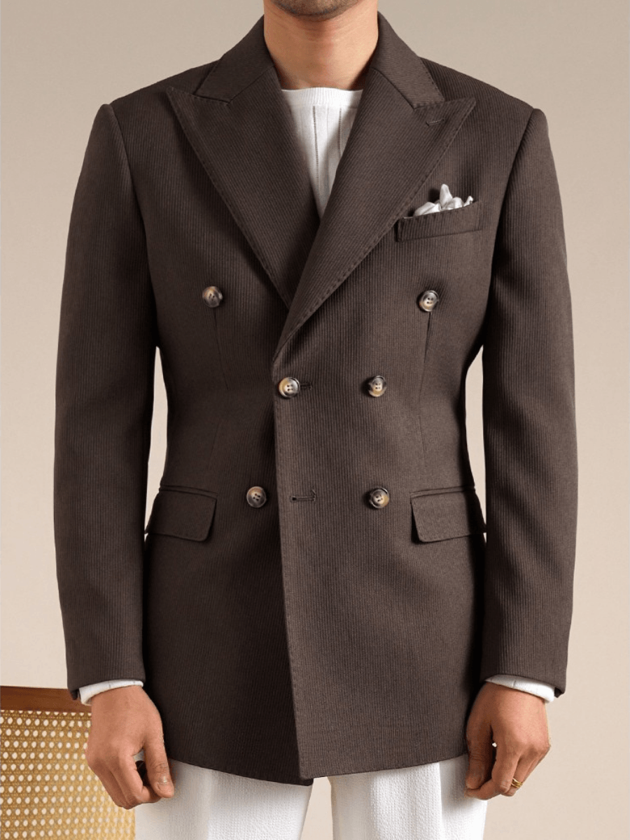 Double-Breasted Italian Suit Marsala