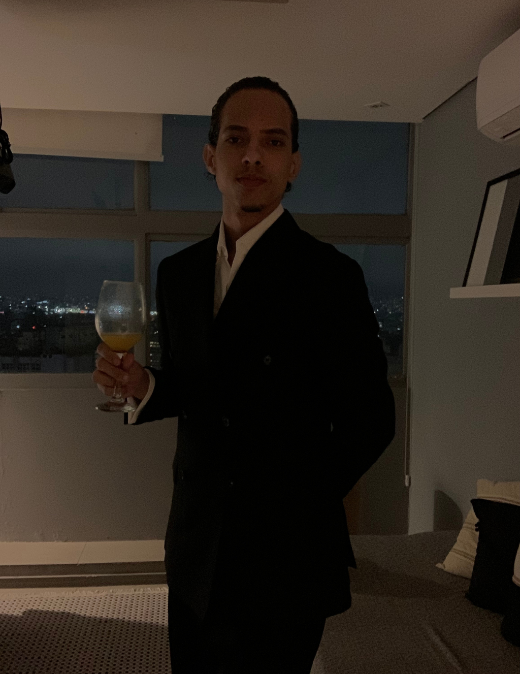 Double Breasted Genoa Black Suit