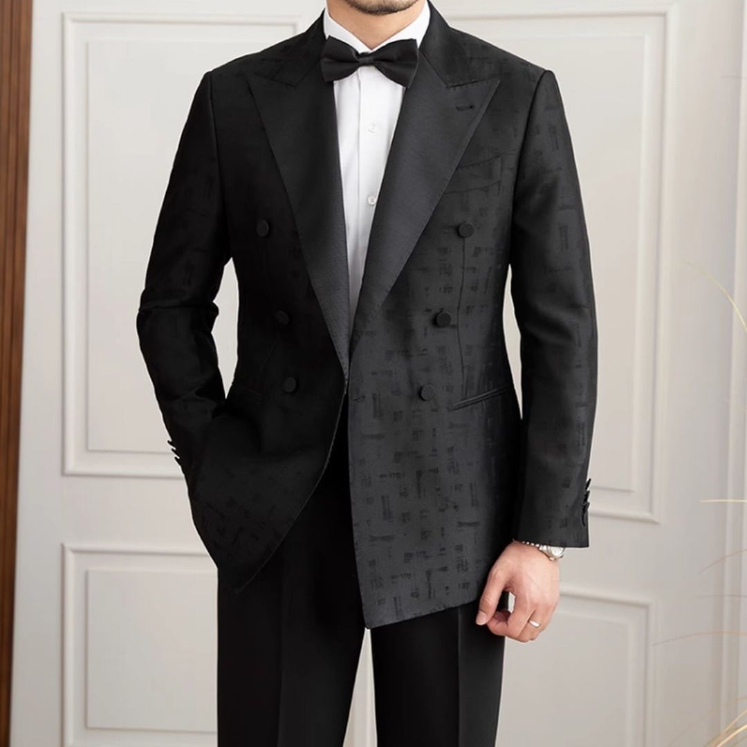 Grosseto Black Double-Breasted Tuxedo