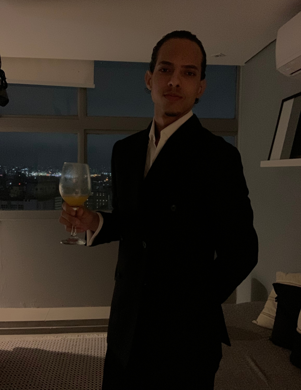 Double Breasted Genoa Black Suit