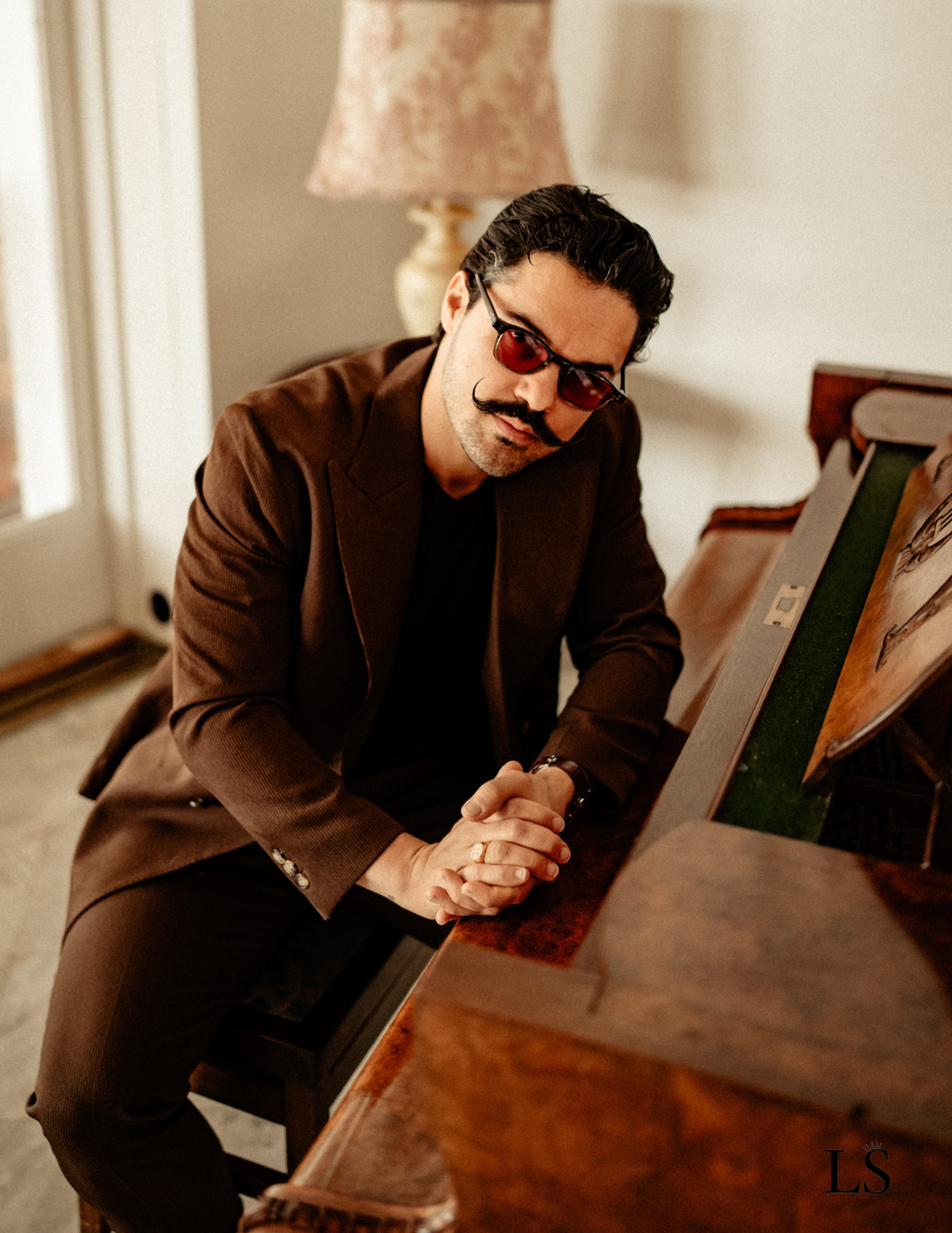 Double-Breasted Italian Suit Marsala