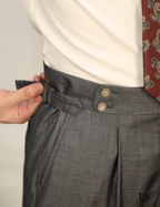 Double Breasted Peak Lapel Gray Suit