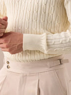 Cable-knit turtleneck sweater