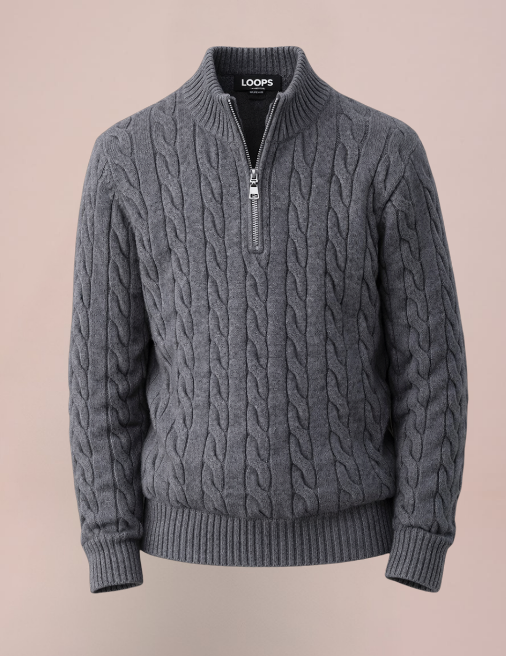 Cable Knit Half-Zip Sweater