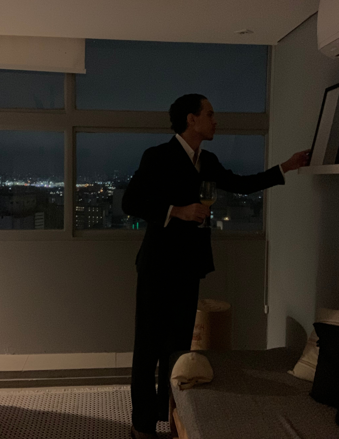 Double Breasted Genoa Black Suit