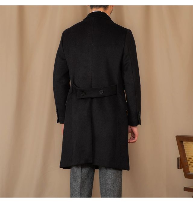 Black Double Breasted Overcoat