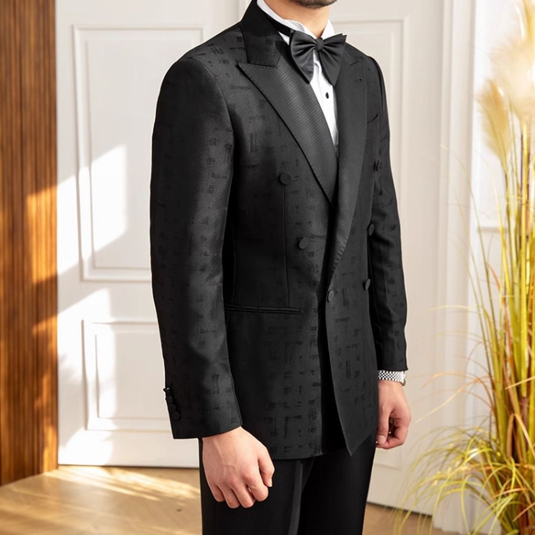 Grosseto Black Double-Breasted Tuxedo