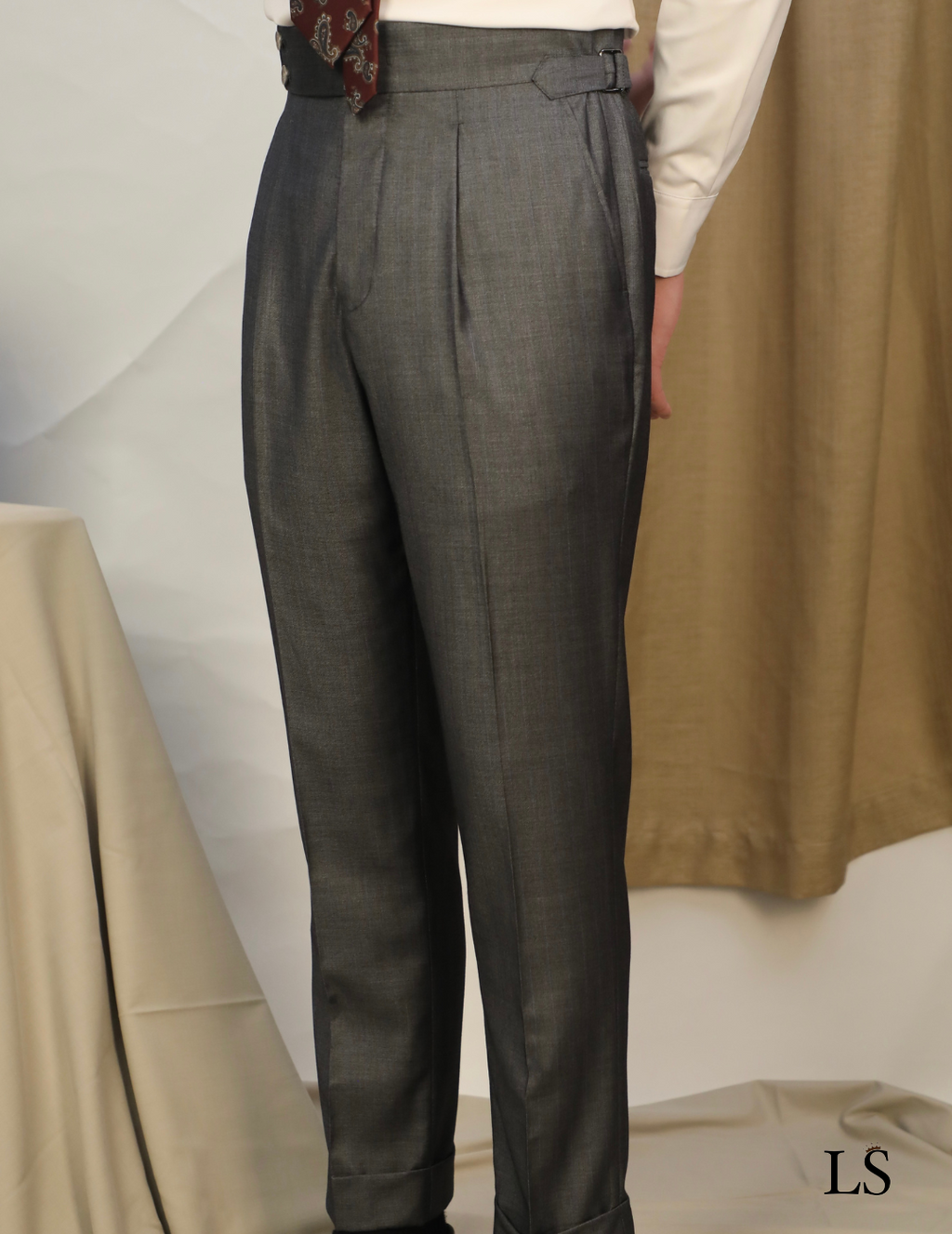 Double Breasted Peak Lapel Gray Suit