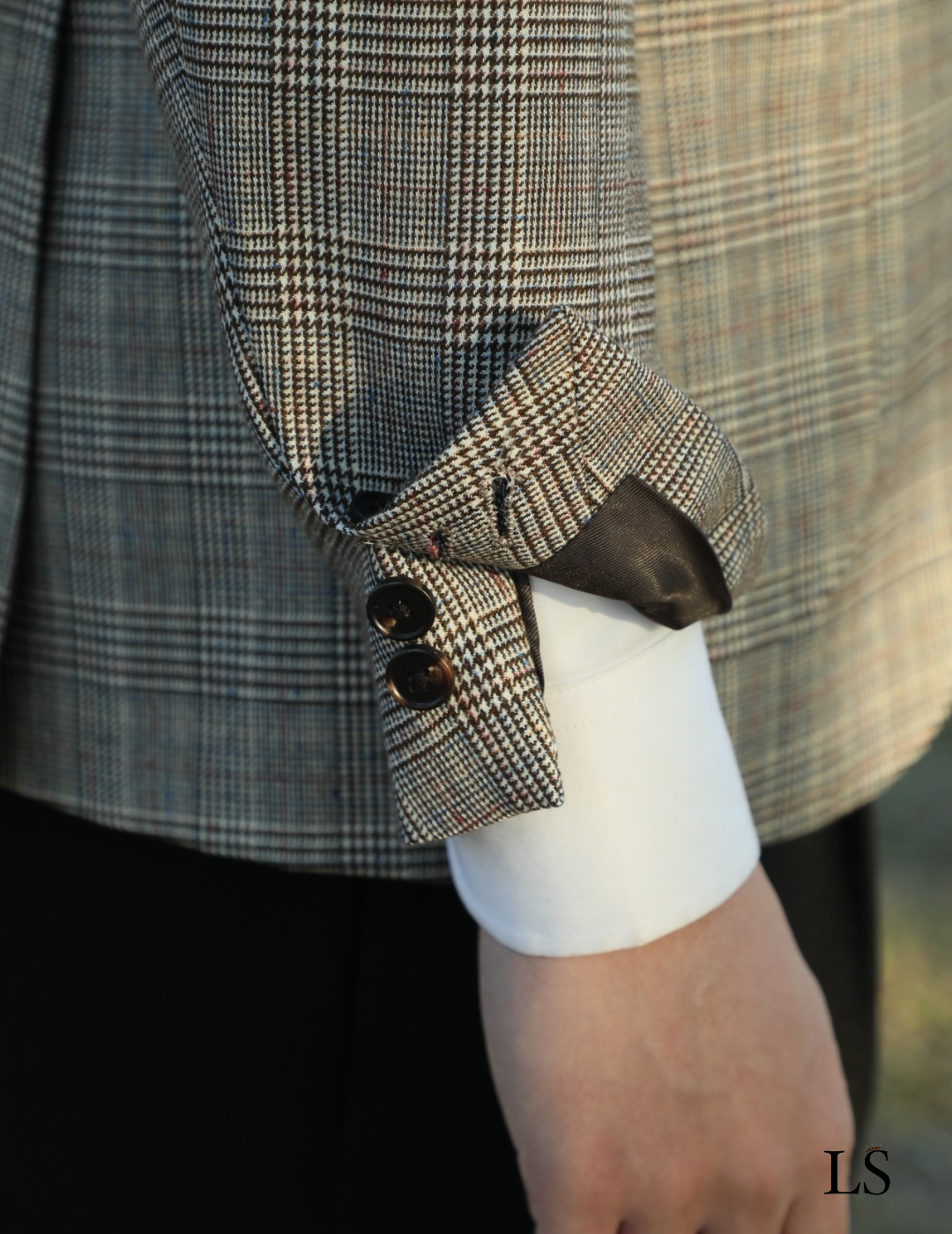 Blazer Two-Button Glen Plaid