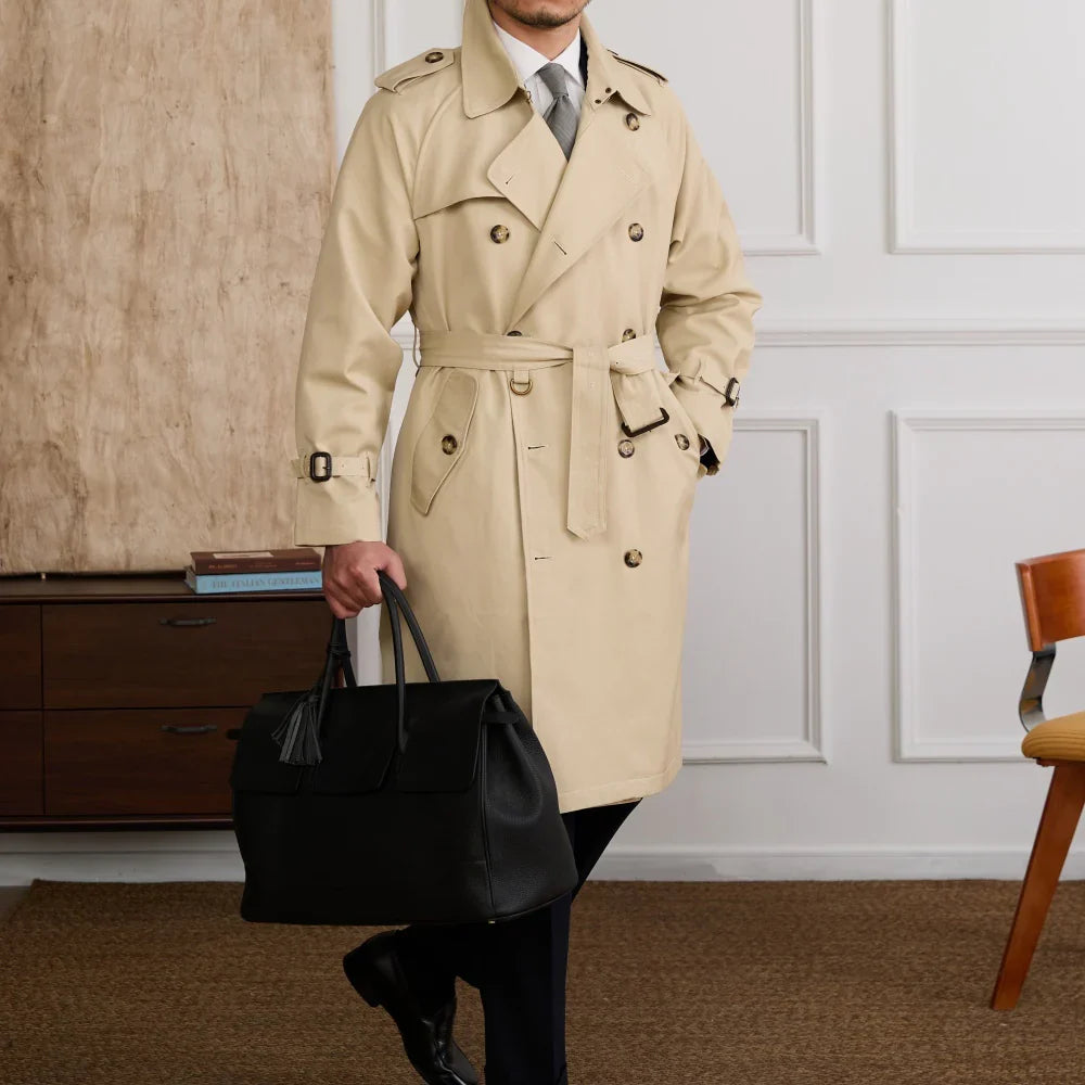 Regents Cotton Blend Double Breasted Trench Coat