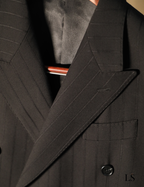 Double Breasted Black Striped Suit