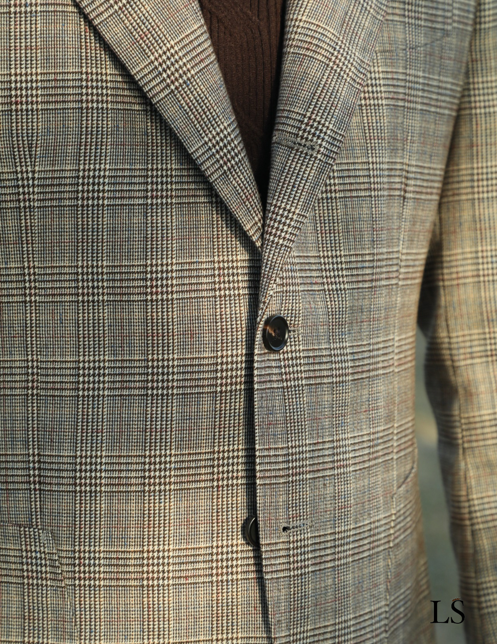 Blazer Two-Button Glen Plaid