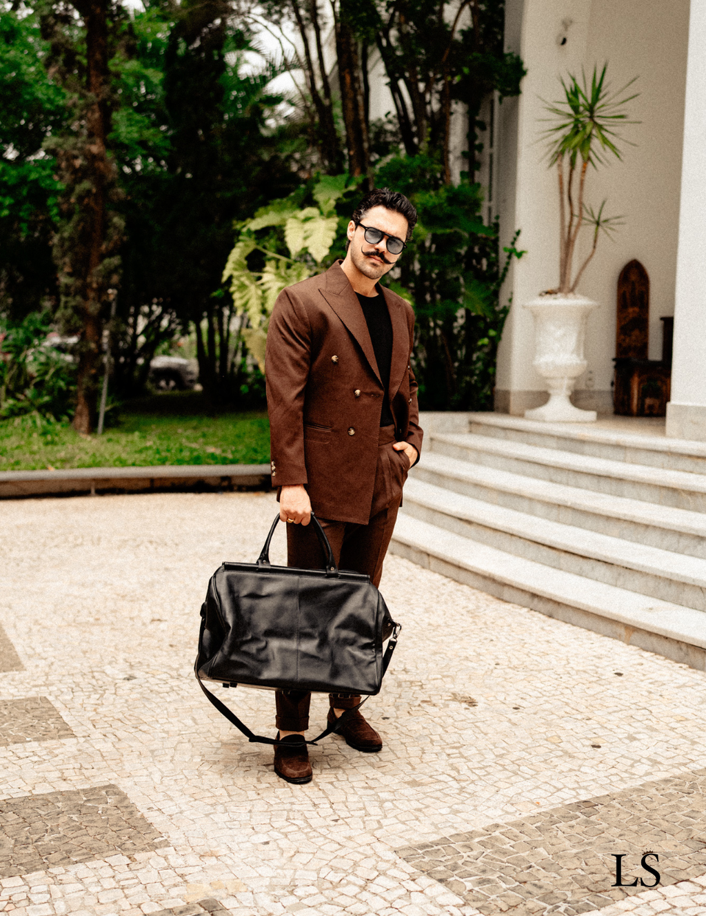 Double-Breasted Italian Suit Marsala