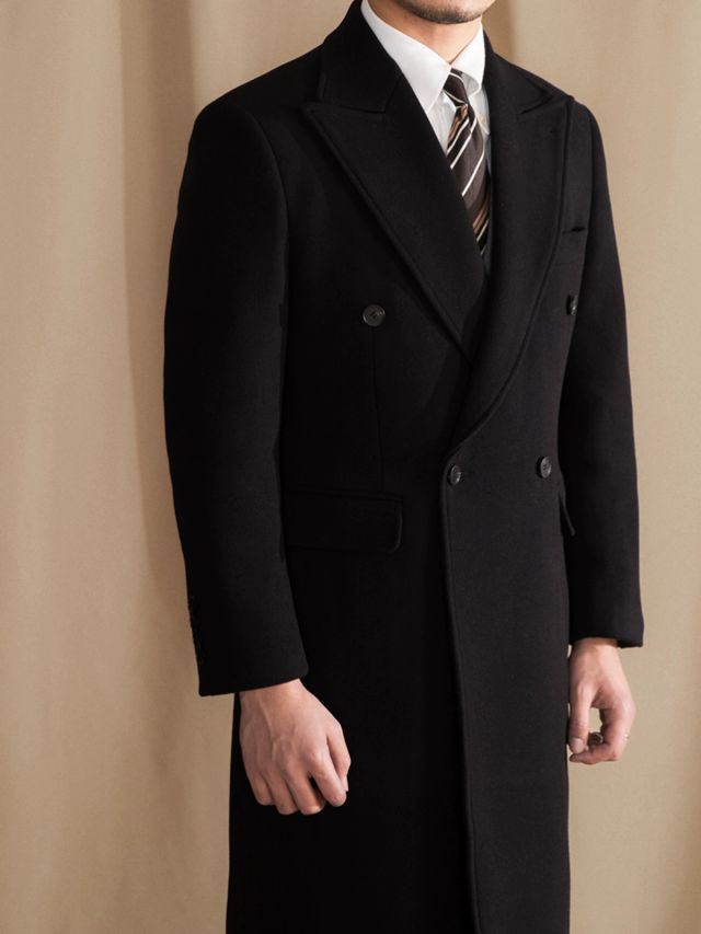 Double Breasted Padua Overcoat Black