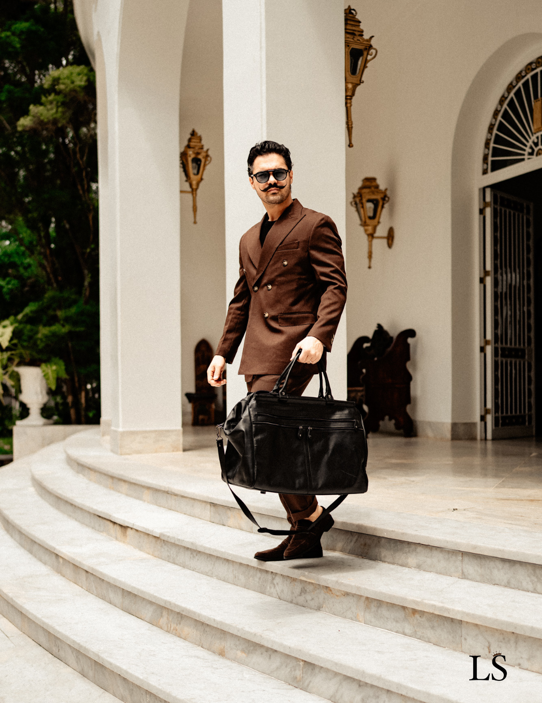 Double-Breasted Italian Suit Marsala