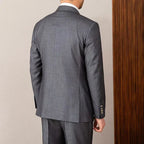 Double Breasted Peak Lapel Gray Suit