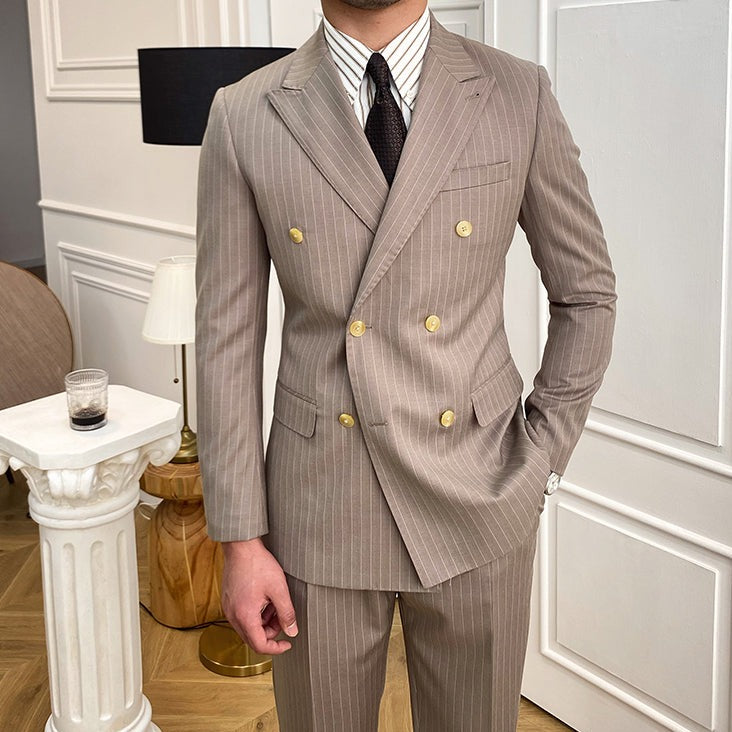Double Breasted English Pinstripe Suit