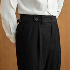 Double Breasted Black Striped Suit