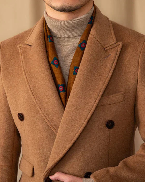 Khaki Double Breasted Overcoat