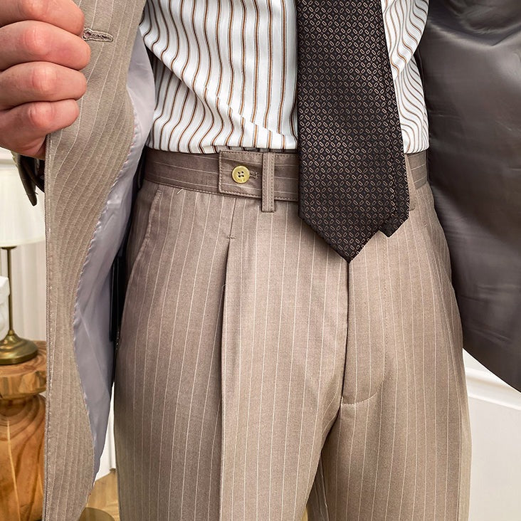 Double Breasted English Pinstripe Suit