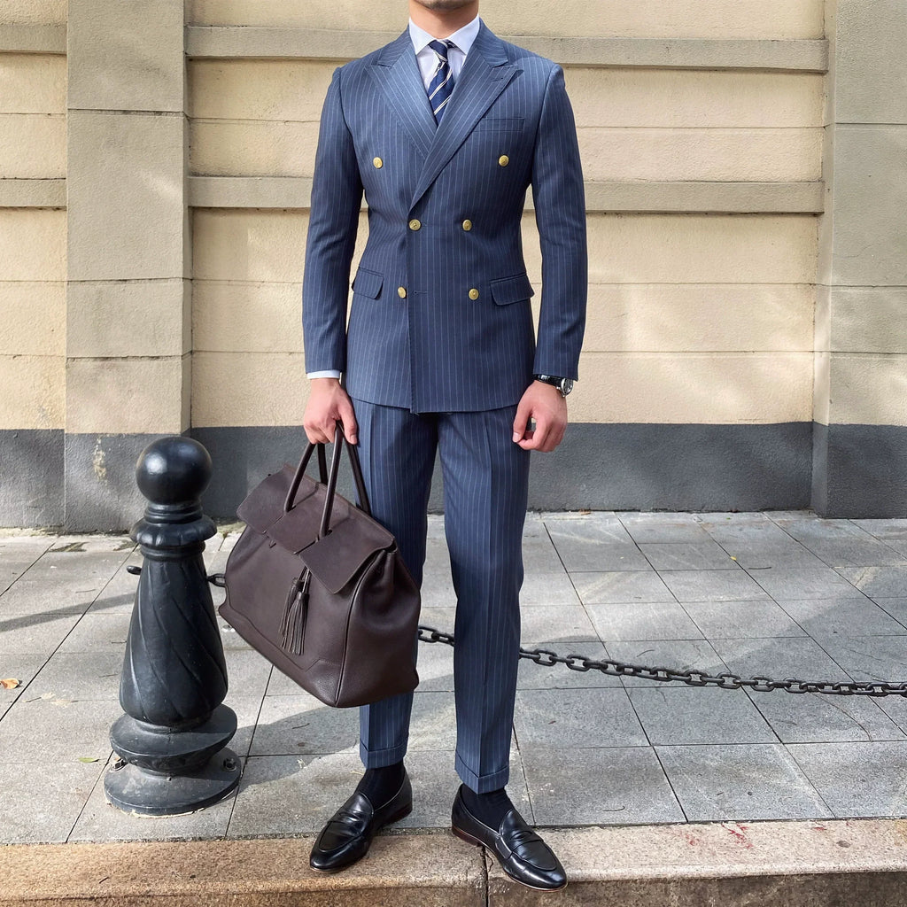 Double Breasted English Pinstripe Suit