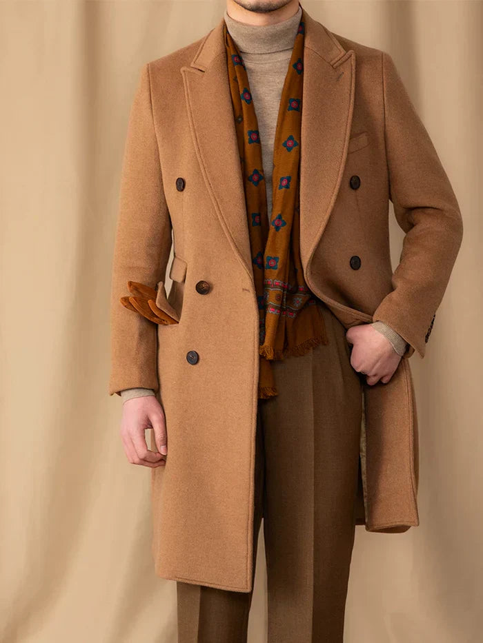 Khaki Double Breasted Overcoat