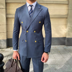 Double Breasted English Pinstripe Suit