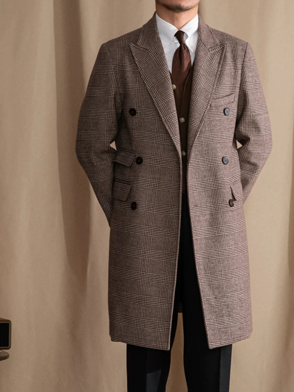 Prince of Wales Double Breasted Overcoat