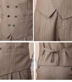 Brown Pinstripe Double-Breasted Vest