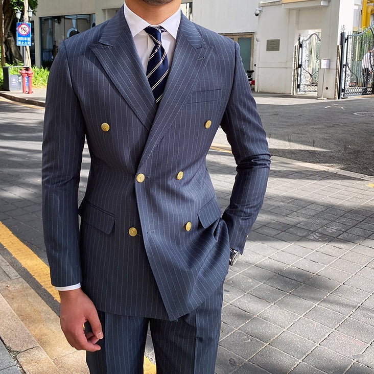 Double Breasted English Pinstripe Suit