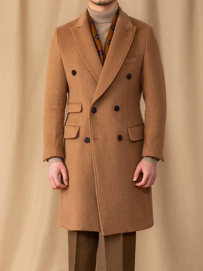 Khaki Double Breasted Overcoat