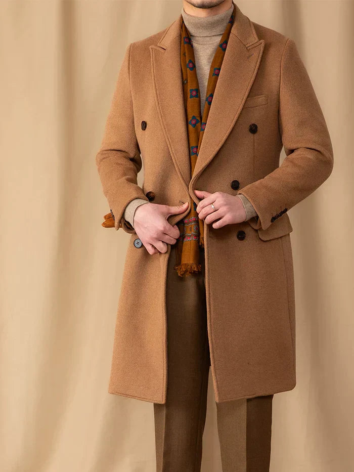 Khaki Double Breasted Overcoat