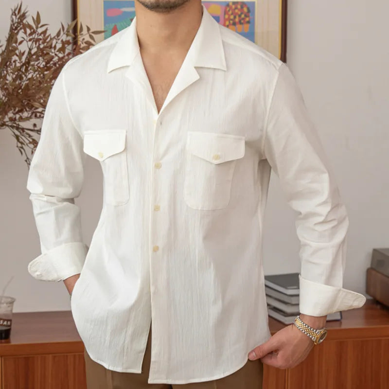 Italian Cuban Collar Shirt LS049