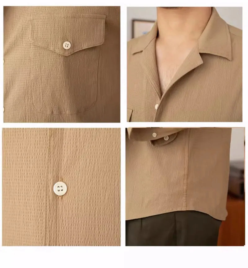 Italian Cuban Collar Shirt LS049