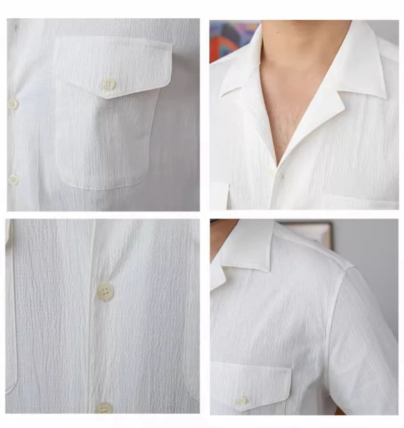 Italian Cuban Collar Shirt LS049