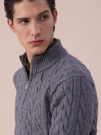 Cable Knit Half-Zip Sweater